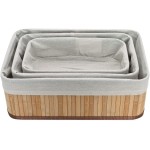 Organizador 3 Cestos Grandes de Bambu – Cestos Organizadores Grandes com Tecido Removível – Ideal para Lavanderia, Banheiro, Quarto e Closet – Material Sustentável - Imagem 4