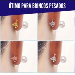 Suporte De Brincos Pesados Orelhas Rasgadas Protetor Kit 2un Inox - Imagem 2