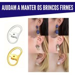 Suporte De Brincos Pesados Orelhas Rasgadas Protetor Kit 2un Inox - Imagem 3