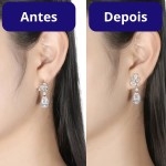 Suporte De Brincos Pesados Orelhas Rasgadas Protetor Kit 2un Inox - Imagem 4