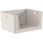 Cesto Organizador com Tampa e Abertura Frontal Flow Ou 16 Litros 34,5 x 27,5 x 17,7 cm Cor:Bege - Imagem 5