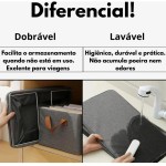4 Caixas Organizadoras Dobráveis para Guarda-Roupa e Gavetas – Cestos Organizadores em Tecido com Alças, Cinza, Multiuso para Roupas e Closet (Reforçado) - Imagem 5