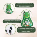 Cesto Organizador Infantil para BrinquedosI Parede Dobrável Banheiro Roupa Suja Porta Objetos Tela Respiravel com Ventosa Decorativo Multiuso Sapo Pato Panda (Sapo) - Imagem 4