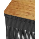 Cesto Organizador Grid Tampa De Bambu Preto 49 Litros 55.6X39x29cm - Ou - Imagem 3