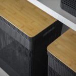 Cesto Organizador Grid Tampa De Bambu Preto 49 Litros 55.6X39x29cm - Ou - Imagem 4