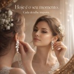 Brinco Feminino Pendente Floral em Cristal Lapidado Prata 3,8cm Elegante para Casamento, Formatura e Eventos - Imagem 5