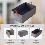 Kit 3 Caixa Organizadora de Armazenamento Dobravel 26 litros Tecido em Poliester Lavável - Resistente e Compacta-IT - Imagem 8