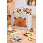 Cesto Organizador Infantil, Design de Animais, Feltro Cinza, para Quarto de Bebê (Capivara) - Imagem 4