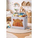 Cesto Organizador Infantil, Design de Animais, Feltro Cinza, para Quarto de Bebê (Capivara) - Imagem 5