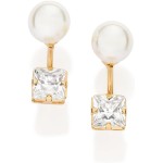 Brinco Rommanel Banhado a Ouro 18k com Pérolas Sintéticas e Zircônias - 527599 - Imagem 3