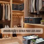 Kit 2 Caixas Organizadoras em Tecido, Grande e Dobrável com Alças Laterais, Multiuso para Armário, Closet e Escritório(2) - Imagem 3