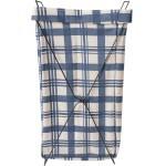 Cesto Organizador Dobrável, Suporte para Roupa Suja, Floral Azul e Branco, 60cm, Multiuso com Alças de Metal (Faixas) - Imagem 3
