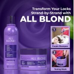 Máscara Matizadora All Blond Prohall 300G - Matizador Roxo para Loiros Platinados, Sem Parabenos, Toning Mask Profissional - Imagem 4