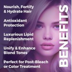 Máscara Matizadora All Blond Prohall 300G - Matizador Roxo para Loiros Platinados, Sem Parabenos, Toning Mask Profissional - Imagem 5