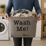 Cesto Organizador Roupa Suja Dobrável Multiuso 50l Quadrado - Cinza - Imagem 6