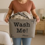 Cesto Organizador Roupa Suja Dobrável Multiuso 50l Quadrado - Cinza - Imagem 8