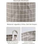 Cesto Organizador de Roupa Suja Dobrável 40x35cm Multiuso Impermeável para Roupas, Brinquedos e Organização do Lar (Plantas) - Imagem 5