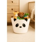 Cesto Organizador Roupa Suja Dobrável Multiuso 30L Animais Decorativo Roupas e Brinquedos, Design Panda e Pinguim, 30L (Panda) - Imagem 4