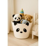 Cesto Organizador Roupa Suja Dobrável Multiuso 30L Animais Decorativo Roupas e Brinquedos, Design Panda e Pinguim, 30L (Panda) - Imagem 9