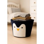 Cesto Organizador Roupa Suja Dobrável Multiuso 30L Animais Decorativo Roupas e Brinquedos, Design Panda e Pinguim, 30L (Pinguim) - Imagem 8