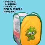 Cesto Organiador de Brinquedos e Roupas Infantil, Dobrável, 60 Litros. - Imagem 6