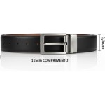 Cinto Social Masculino Dupla Face Preto e Café em Couro Sintético | Ajustável, Elegante, Fivela Reversível | Cinto Masculino Social e Casual - Imagem 5