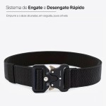 Cinto Masculino Militar Tático Premium Fivela Metal Engate Rápido Nylon Unisex Ajustável Resistente Tipo Policia Civil Exército Bope Guarda Nacional Bombeiro Modelo Americano Calça - Imagem 3
