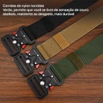 Cinto Masculino Militar Tático Premium Fivela Metal Engate Rápido Nylon Unisex Ajustável Resistente Tipo Policia Civil Exército Bope Guarda Nacional Bombeiro Modelo Americano Calça - Imagem 6