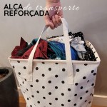 Cesto de Roupa Grande Dobrável 72L Impermeável com Alça Organizador Lavanderia (Estampa Cruzes) - Imagem 4