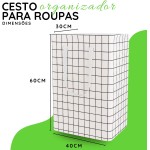 Cesto de Roupa Grande Dobrável 72L Impermeável com Alça Organizador Lavanderia (Estampa Cruzes) - Imagem 5