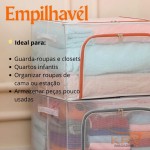 Kit 2 Caixas Organizadora Dobrável 66L em PVC Transparente com Zíper Duplo – Abertura Frontal e Superior – Para Armários e Guarda-Roupas (66 Litros) - Imagem 7