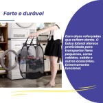 Cesto Dobrável de Roupas e Brinquedos Preto 112 Litros – Organizador Multiuso com Alças em Poliéster para Lavanderia, Banheiro e Quarto – Leve, Espaçoso e Resistente - Imagem 5