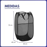Cesto Dobrável de Roupas e Brinquedos Preto 112 Litros – Organizador Multiuso com Alças em Poliéster para Lavanderia, Banheiro e Quarto – Leve, Espaçoso e Resistente - Imagem 6