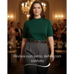 Kit 2 Cintos Feminino Alfaiataria Luxo Plus Size Fino Social Elegante Couro Sintético Lola - Imagem 6