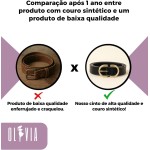 Kit 3 Cinto Feminino Plus Size Fino Couro Sintético Country Fino Elegante Social Alfaiataria Lola - Imagem 5