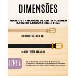 Kit 3 Cinto Feminino Plus Size Fino Couro Sintético Country Fino Elegante Social Alfaiataria Lola - Imagem 9