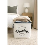 Cesto Organizador Roupa Suja Dobrável Multiuso 50l Quadrado - Branco - Imagem 5