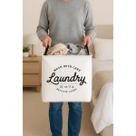 Cesto Organizador Roupa Suja Dobrável Multiuso 50l Quadrado - Branco - Imagem 8