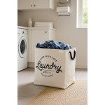 Cesto Organizador Roupa Suja Dobrável Multiuso 50l Quadrado - Branco - Imagem 9