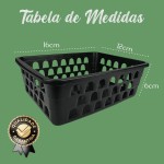 Kit 12 Cestos Cestinho Multiuso Organizador 16x12x6Cm Cestinha Organizadora Bebe Leve 12 Pague 10 (Branco) - Imagem 5