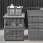 Ou Cesto Organizador 8L Marrom Amêndoa Linha Grid - Imagem 5