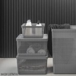 Cesto Caixa Organizadora Grid 20Lts com Tampa Ou Martiplast Cor:Cinza - Imagem 3