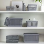 Cesto Caixa Organizadora Grid 20Lts com Tampa Ou Martiplast Cor:Cinza - Imagem 4