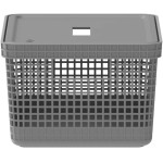Cesto Caixa Organizadora Grid 20Lts com Tampa Ou Martiplast Cor:Cinza - Imagem 6