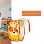 Cesto Organizador Dobrável Telado Organizador de Brinquedos e Roupas Tema Cachorro Multiuso Cesto Brinquedos e Roupas Suja Cestos de Armazenamento - Imagem 3