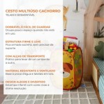 Cesto Organizador Dobrável Telado Organizador de Brinquedos e Roupas Tema Cachorro Multiuso Cesto Brinquedos e Roupas Suja Cestos de Armazenamento - Imagem 4