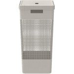 Ou Cesto de Roupas com Tampa 49L Bege Linha Grid - Imagem 5