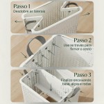 Cesto de Roupa Suja Compacto 35L com Rodas – Organizador de Lavanderia Dobrável, Ventilado, Ideal para Apartamentos Pequenos, Roupas Delicadas e Lingeries – Branco - Imagem 7