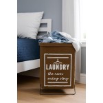 Cesto Suporte Organizador Roupa Suja Dobrável Multiuso 60cm - Marrom - Imagem 5