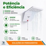 ZAGONEL Ducha Eletrônica Ducali 0W Branco Tecnologia de Aquecimento Rápido e Controle de Temperatura - (220, Volts) - Imagem 4